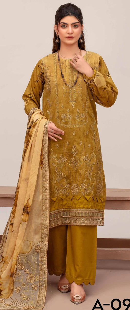 Embroidered Lawn 3PC Suit-ZR142