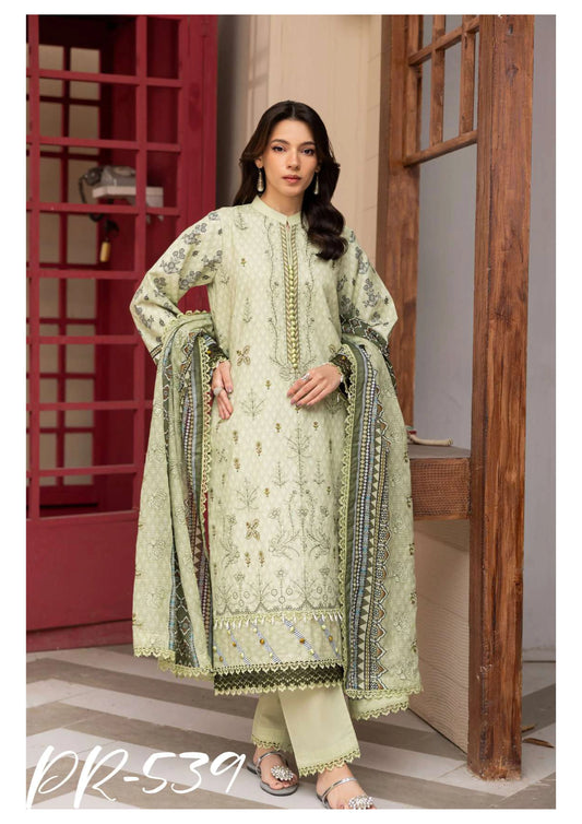 Digital Printed Embroidered Lawn 3PC -ZR539