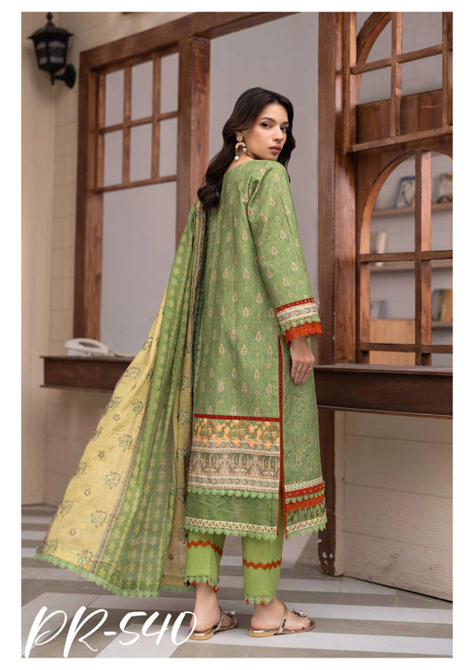 Digital Printed Embroidered Lawn 3PC -ZR540