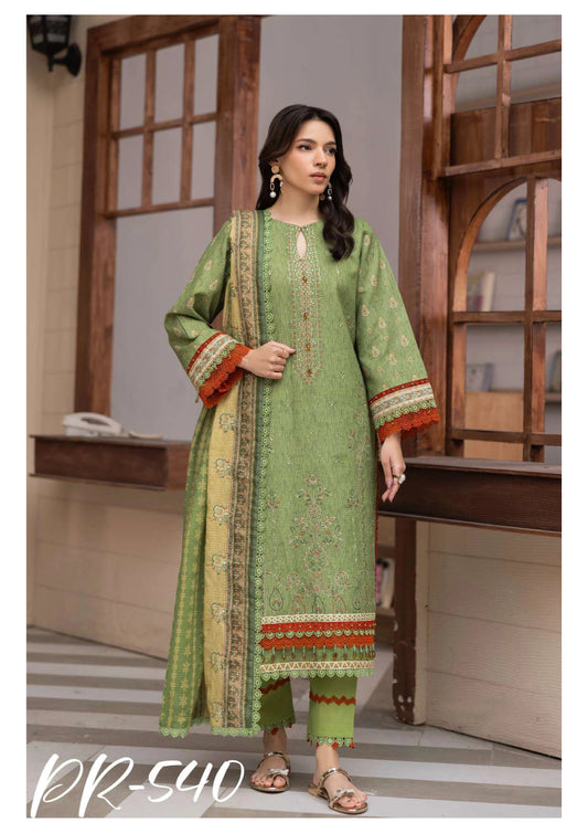 Digital Printed Embroidered Lawn 3PC -ZR540