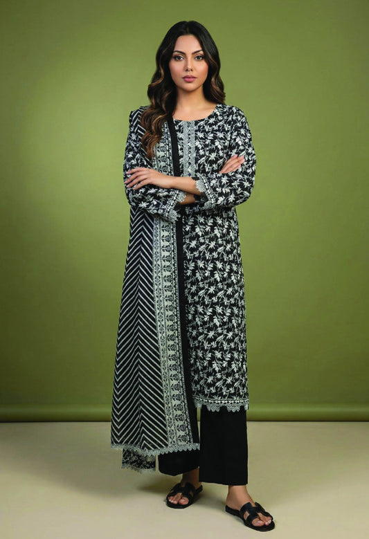 Digital Printed Lawn 3 PC Suit-ZR129