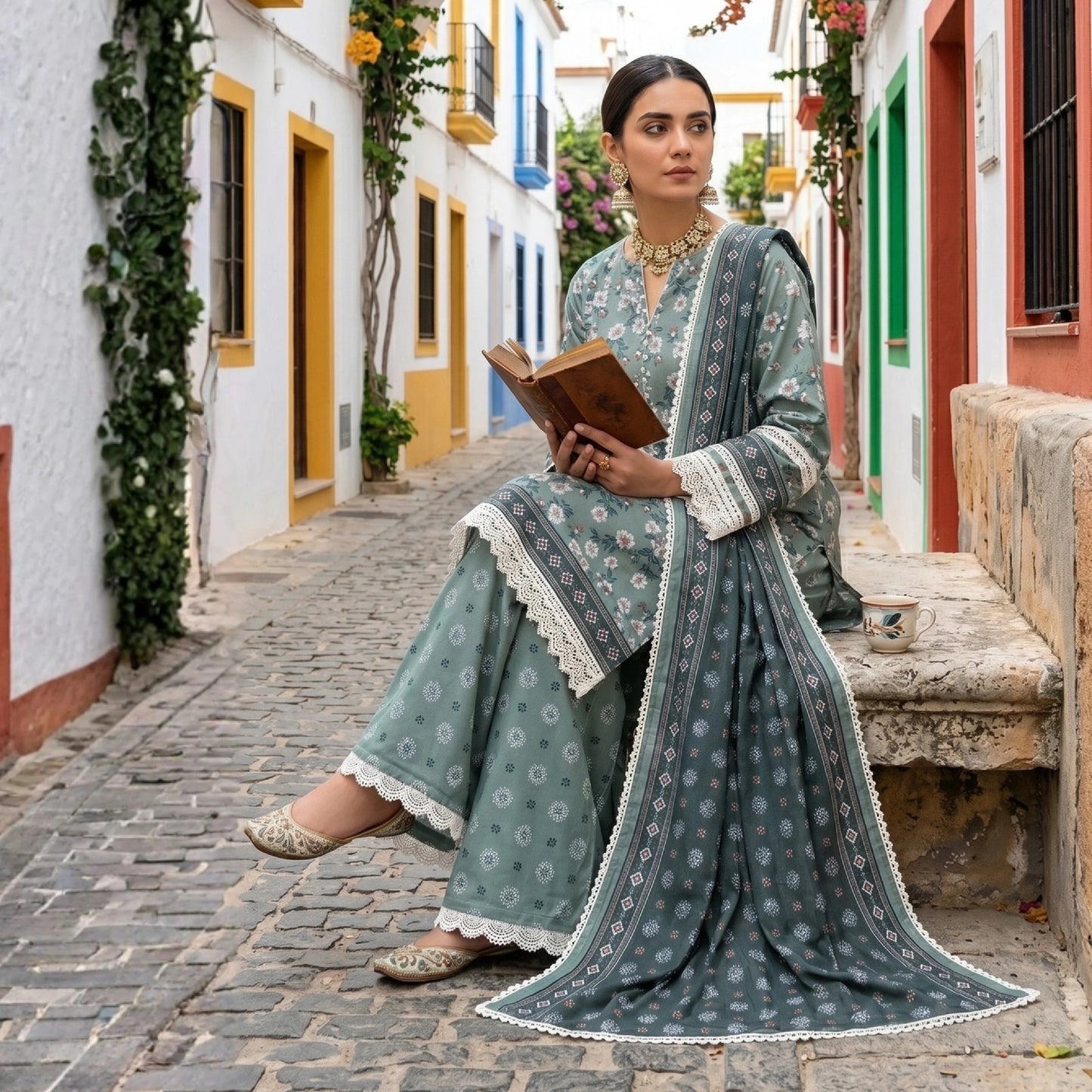Printed Lawn 3 Piece Suit-ZR199