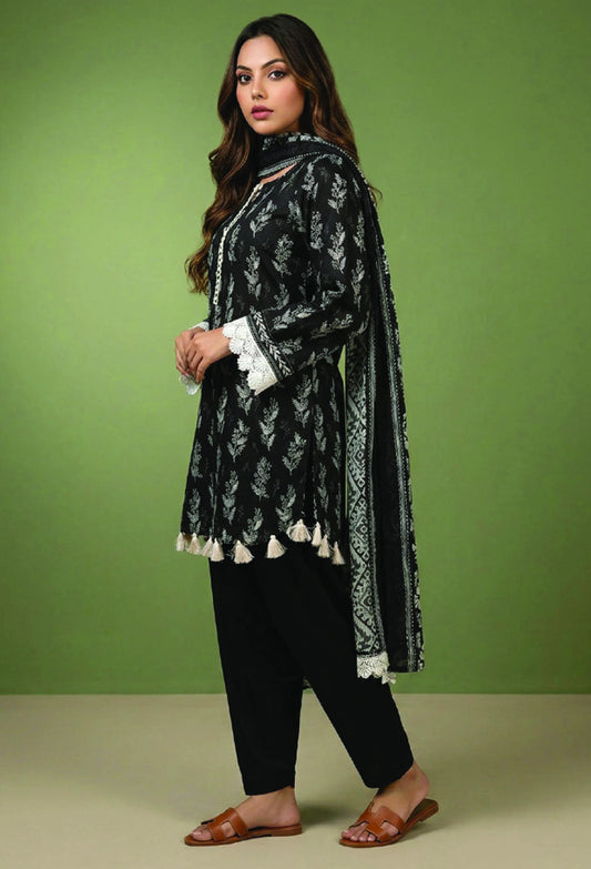 Digital Printed Lawn 3 PC Suit-ZR127