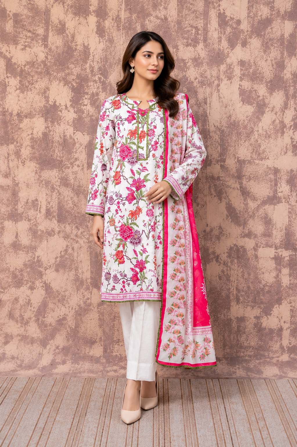 Printed Lawn 3PC Suit | Unstitched-ZR210