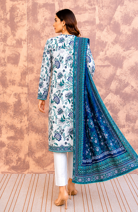 Printed Lawn 3PC Suit | Unstitched-ZR212