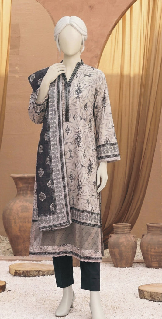 Printed Lawn 3PC Suit-ZR078