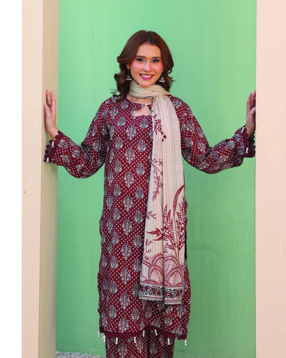 Printed Lawn 3PC-Stitched