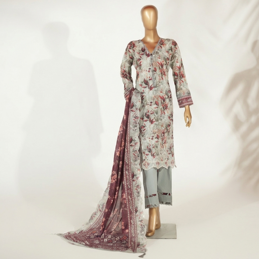 Embroidered Lawn 3PC Suit-ZR060
