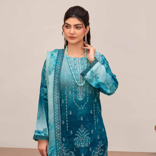 Embroidered Lawn 3PC Suit-ZR143
