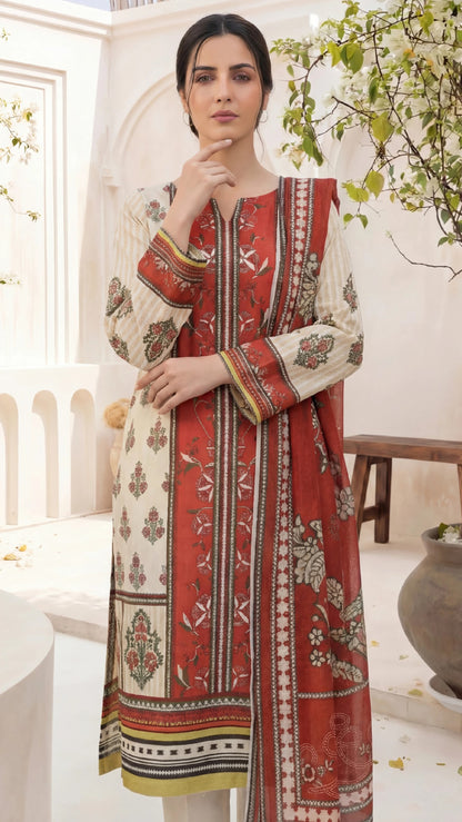 Printed Lawn 3PC-ZR040