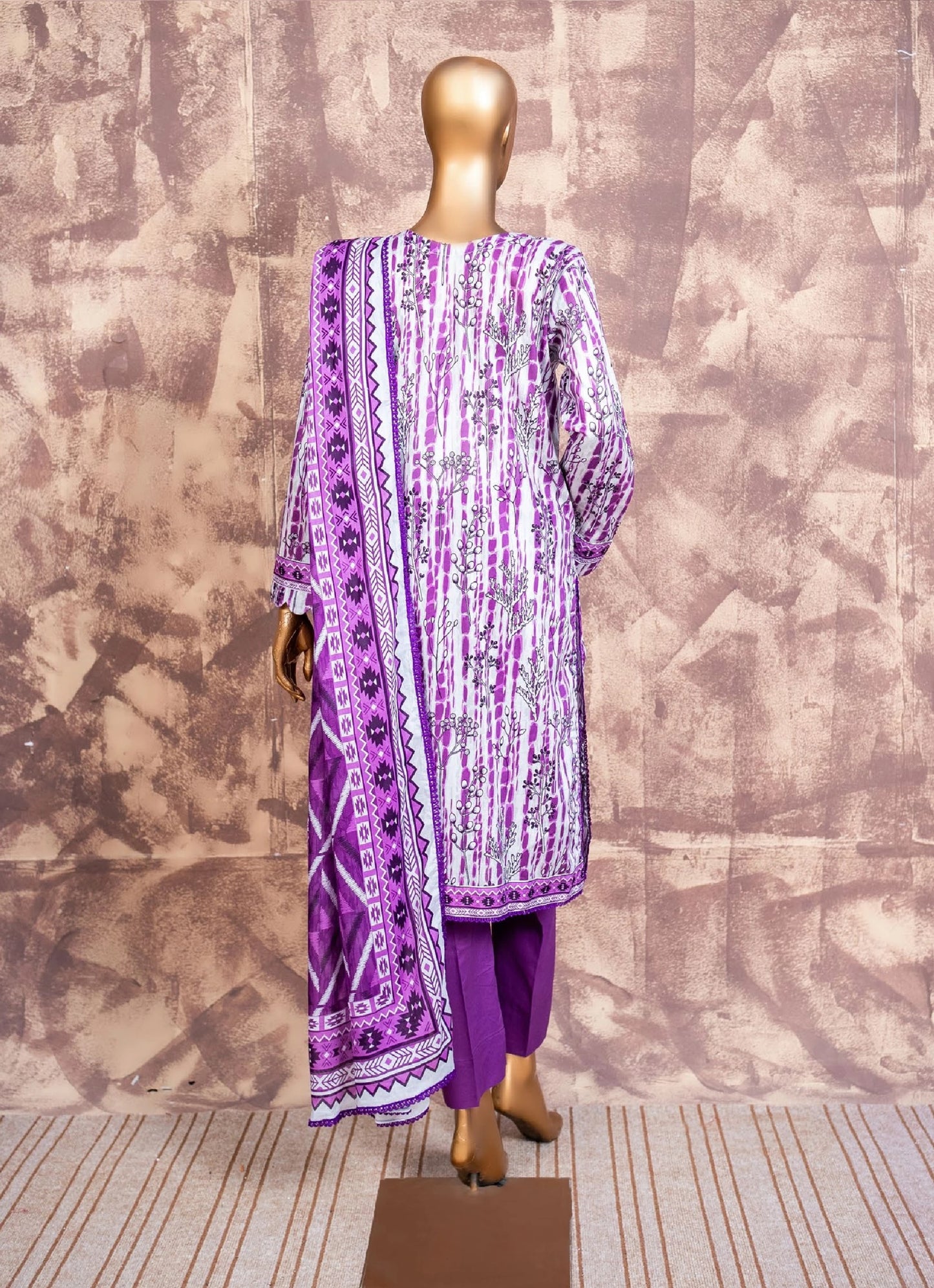 Printed Lawn 3PC Suit | Unstitched-ZR219