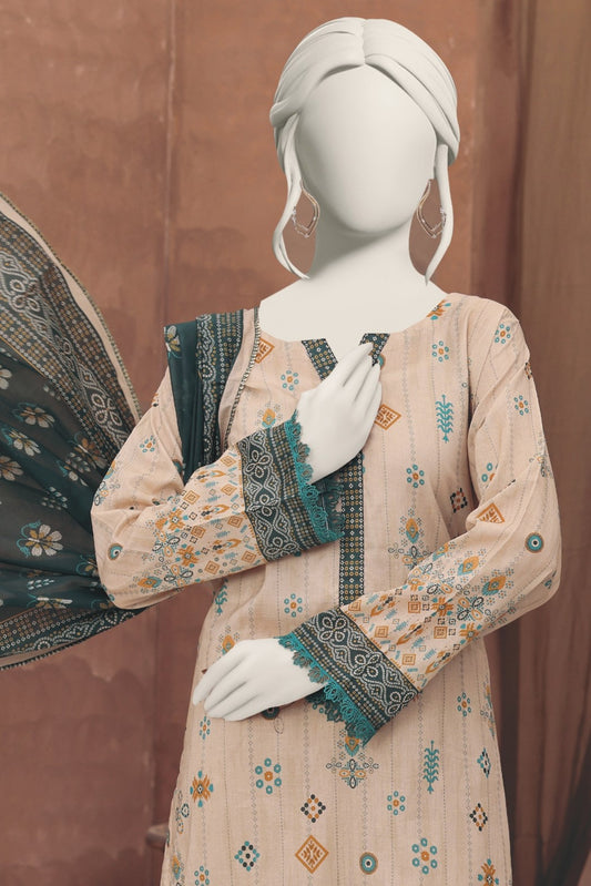 Printed Lawn 3PC Suit-ZR082