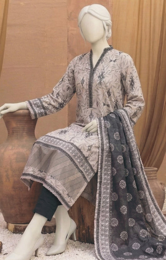 Printed Lawn 3PC Suit-ZR078