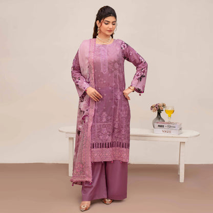Embroidered Lawn 3PC Suit-ZR146