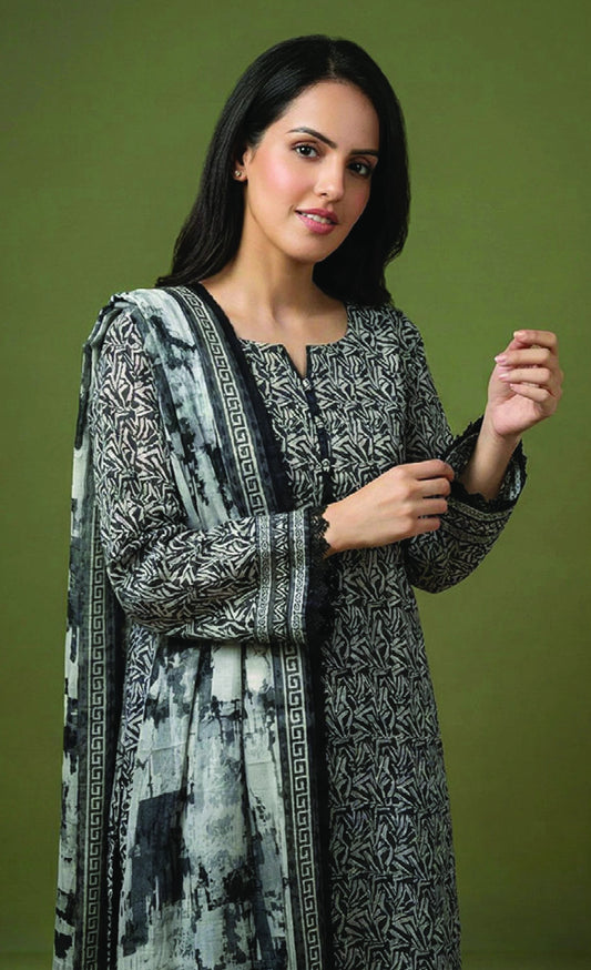 Digital Printed Lawn 3 PC Suit-ZR133