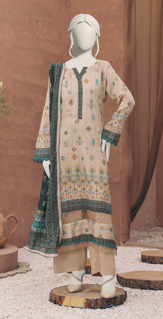 Printed Lawn 3PC Suit-ZR082