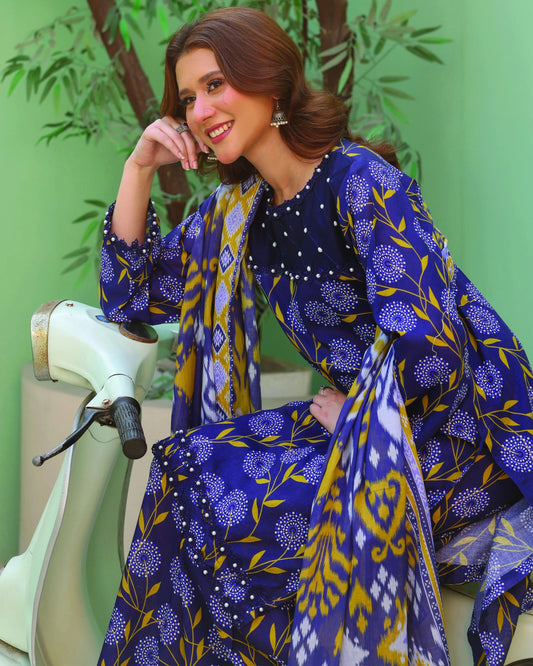 Printed Lawn 3PC-Stitched