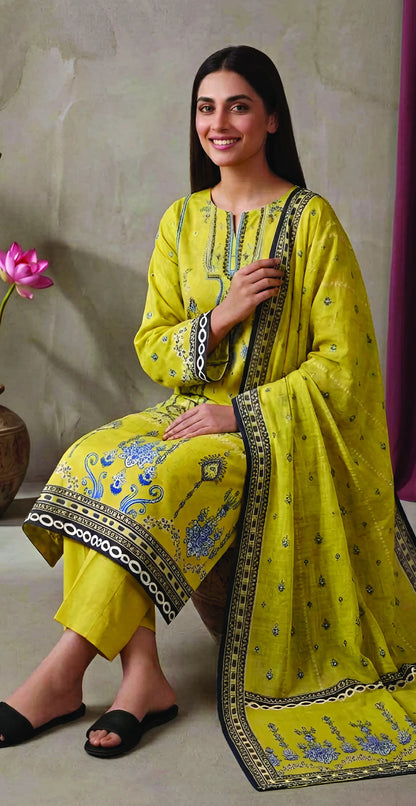 Digital Printed 3PC Lawn Suit-ZR114