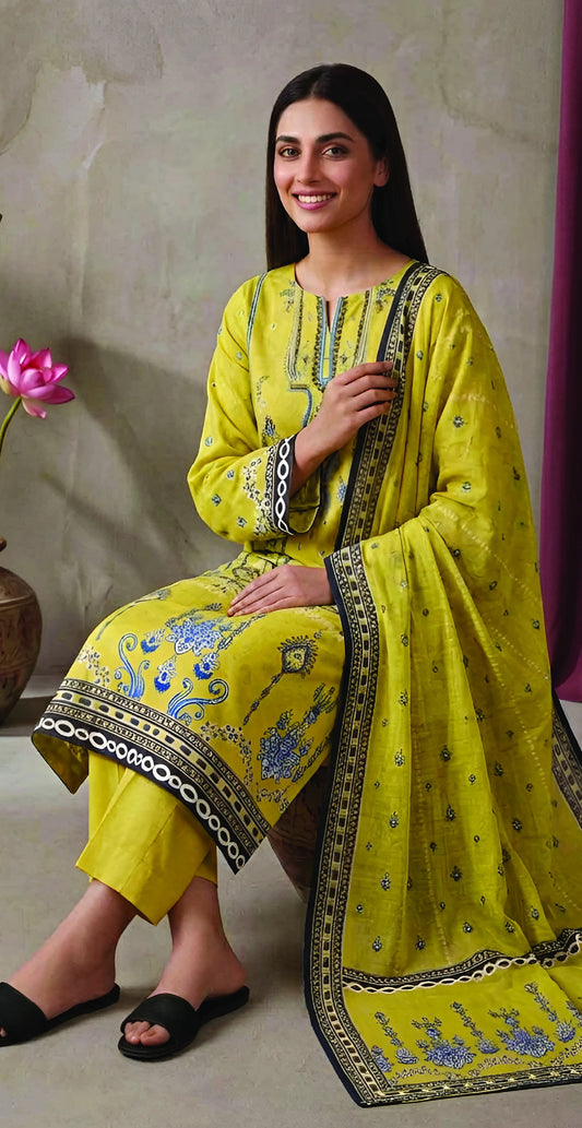 Digital Printed 3PC Lawn Suit-ZR114
