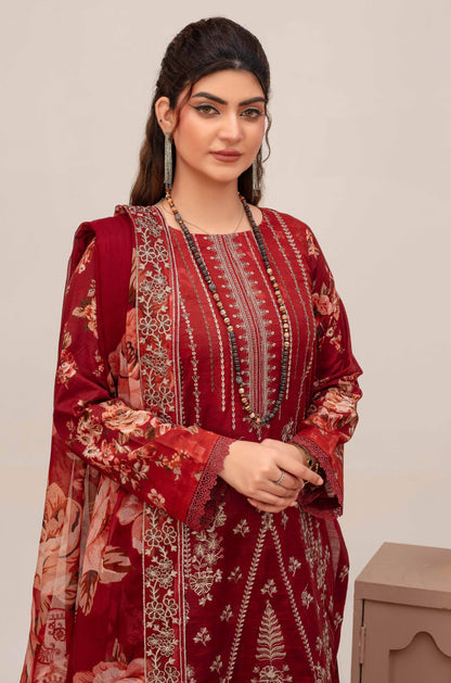 Embroidered Lawn 3PC Suit-ZR144