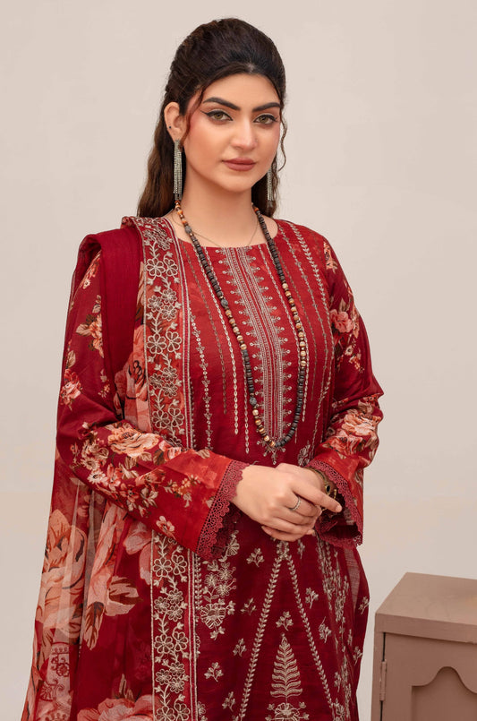 Embroidered Lawn 3PC Suit-ZR144