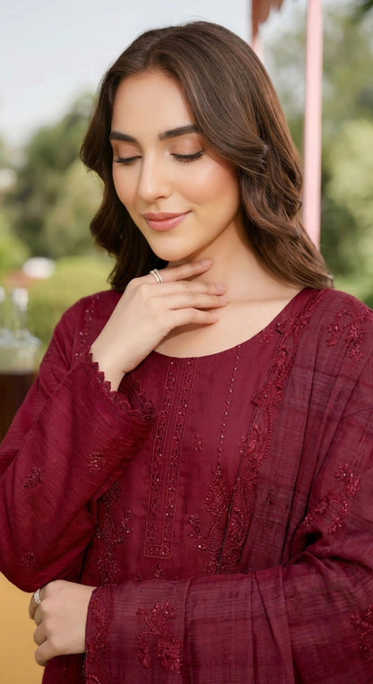 Embroidered Lawn 3 PC Suit-ZR135