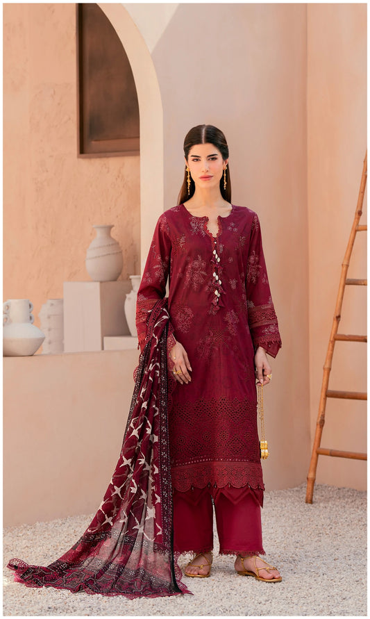 Embroidered Lawn 3 PC-ZR156