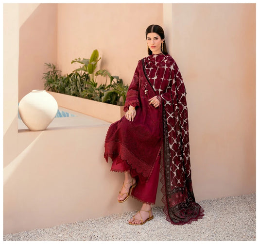 Embroidered Lawn 3 PC-ZR156