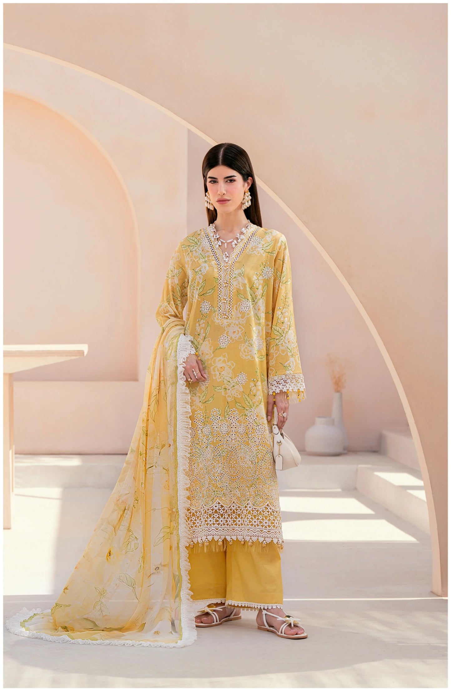 Embroidered Lawn 3 PC-ZR163