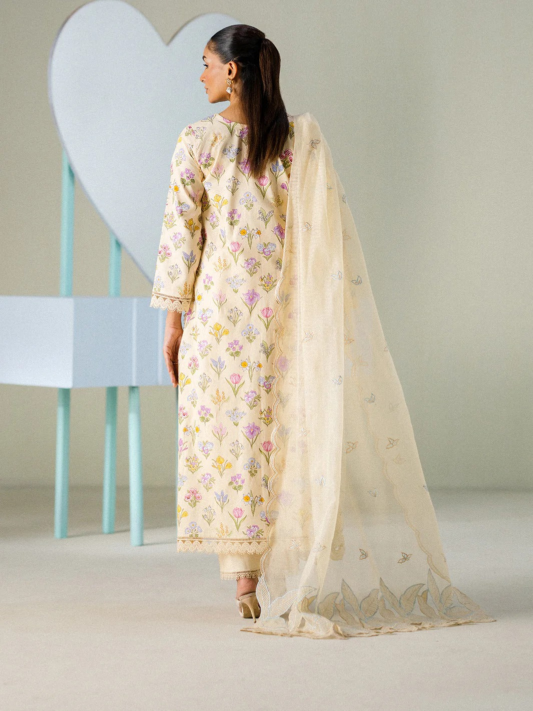 Unstitched 3PC Embroidered Lawn-ZR079