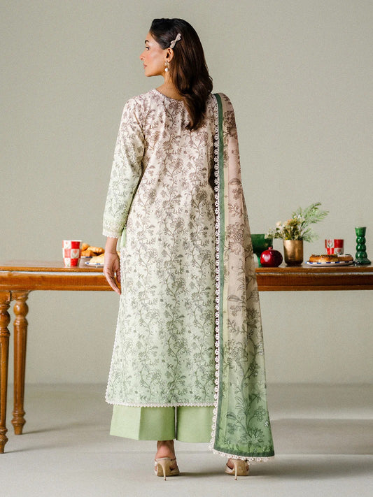 Unstitched 3PC Embroidered Lawn-ZR080