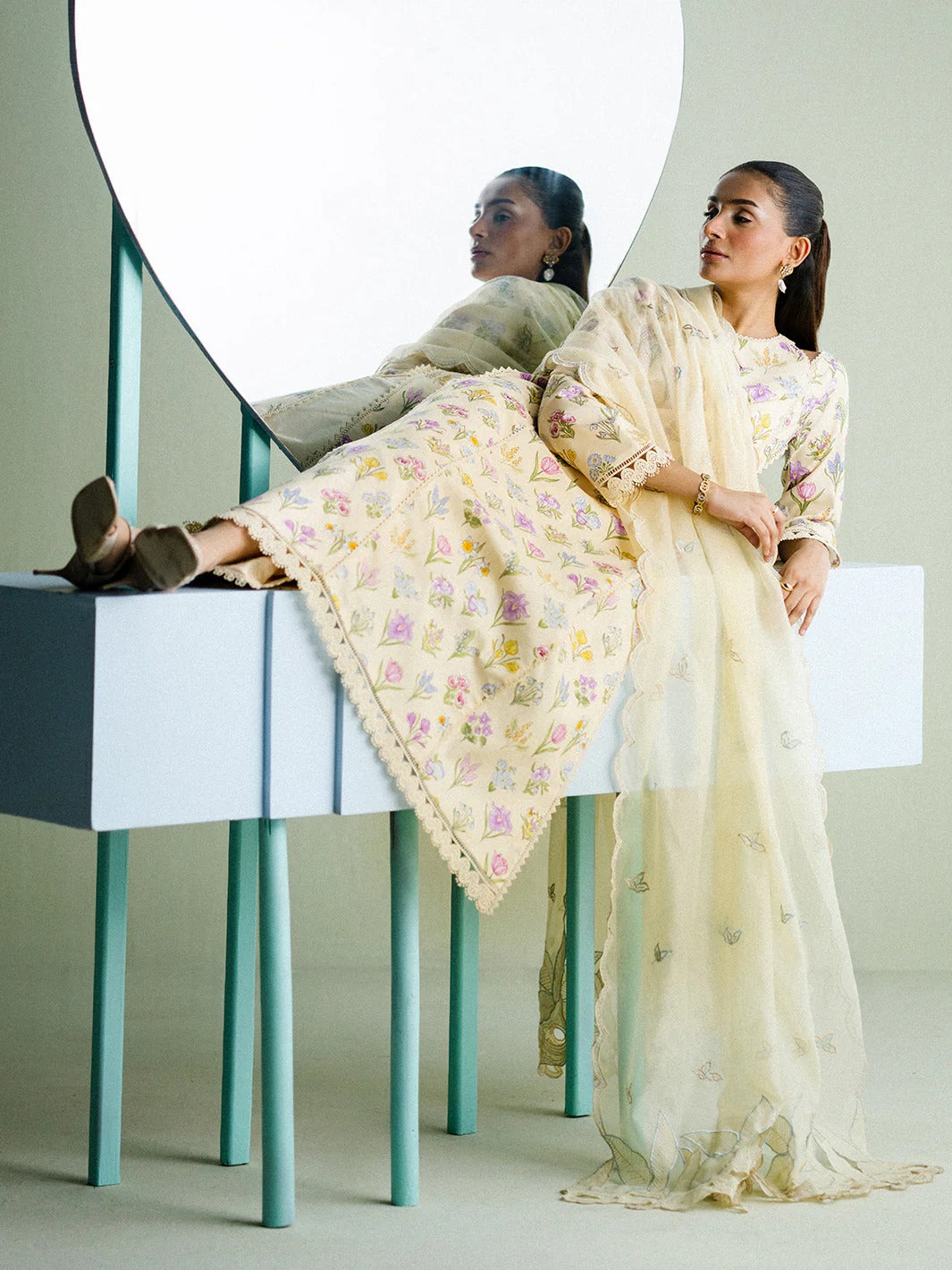 Unstitched 3PC Embroidered Lawn-ZR079