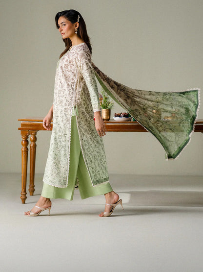 Unstitched 3PC Embroidered Lawn-ZR080