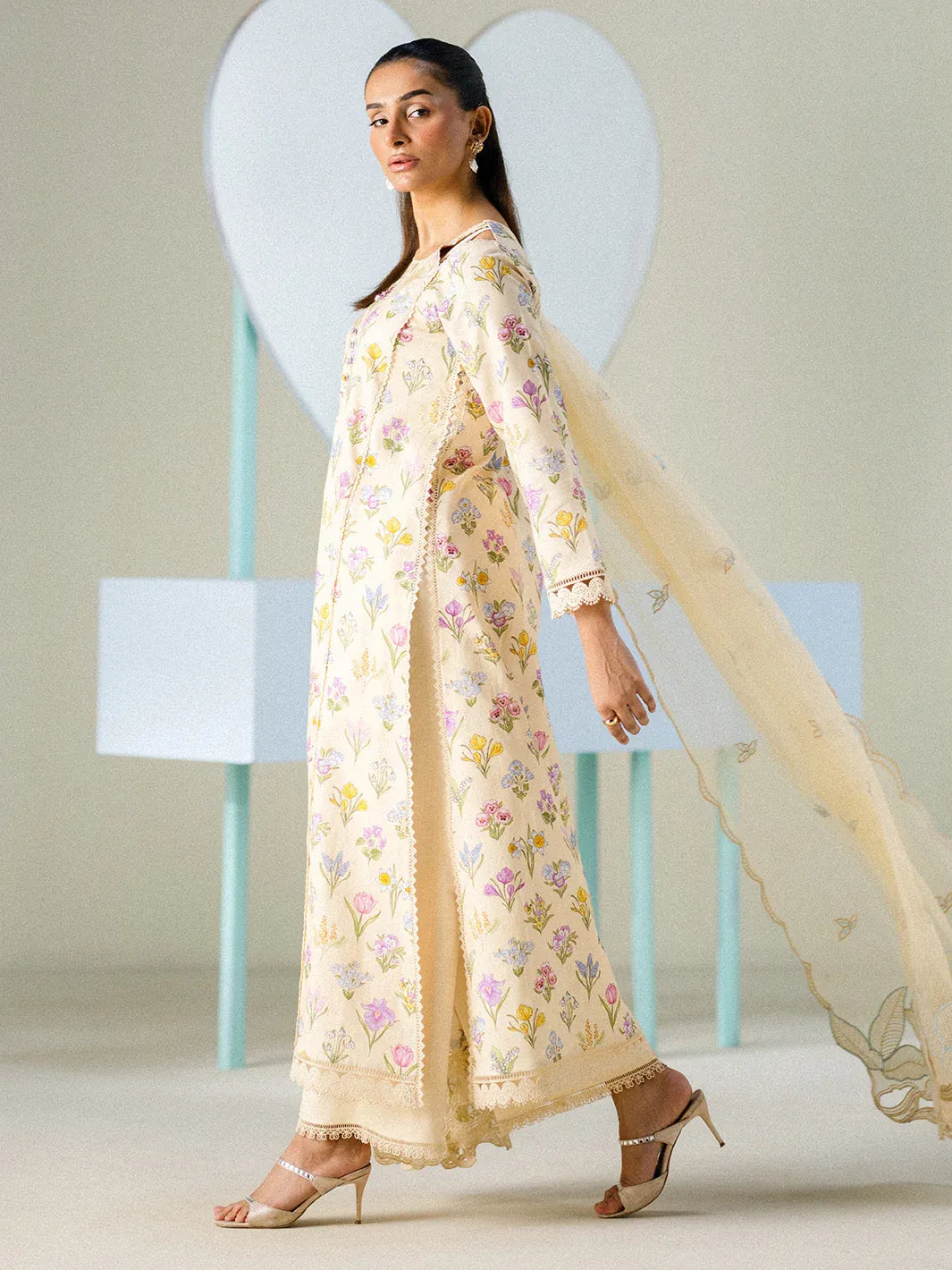 Unstitched 3PC Embroidered Lawn-ZR079