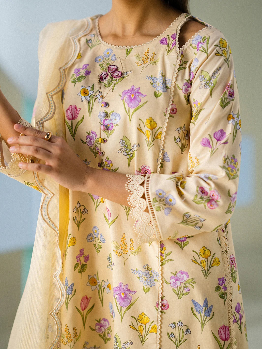 Unstitched 3PC Embroidered Lawn-ZR079