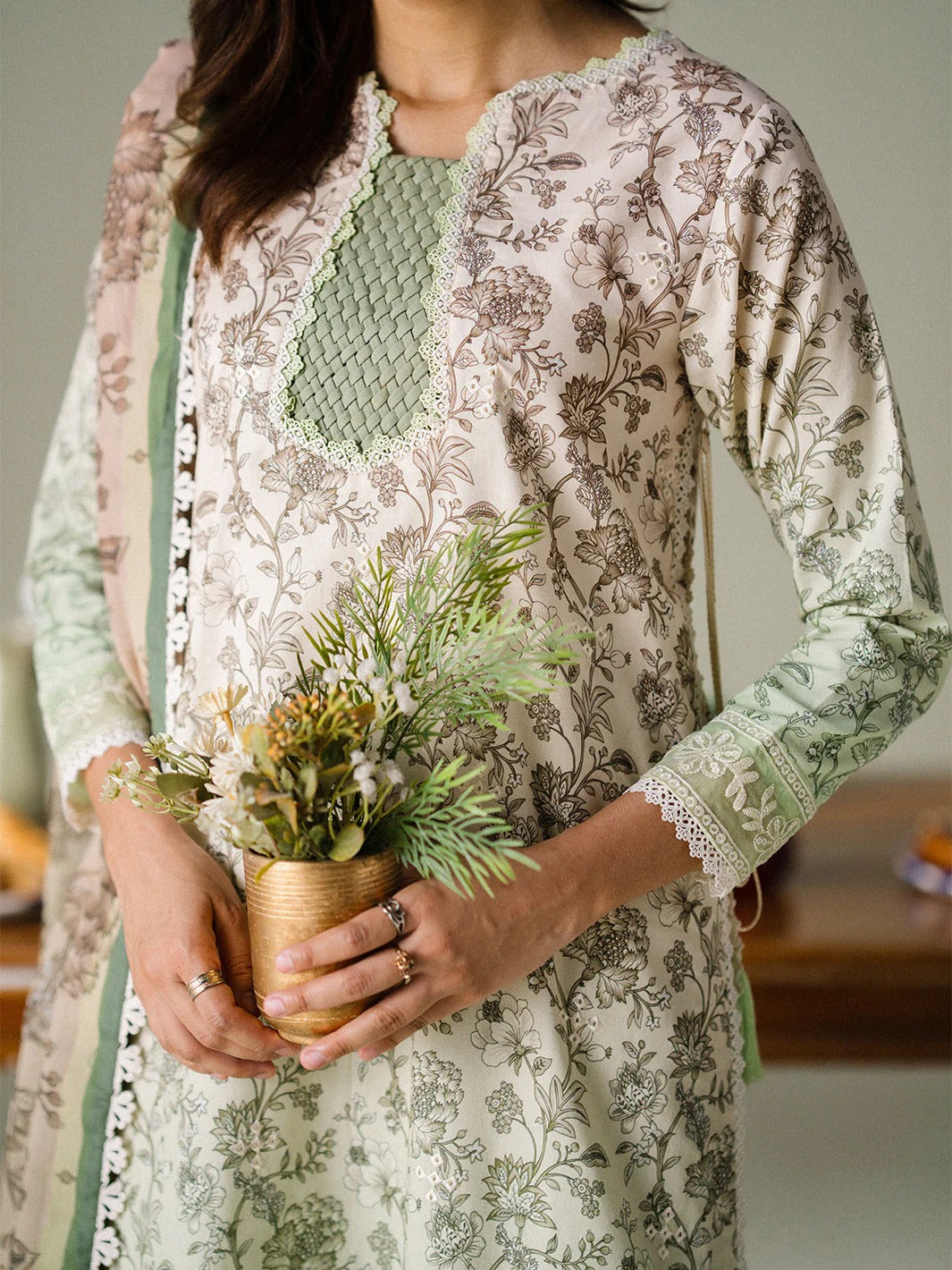 Unstitched 3PC Embroidered Lawn-ZR080