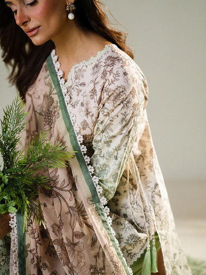 Unstitched 3PC Embroidered Lawn-ZR080