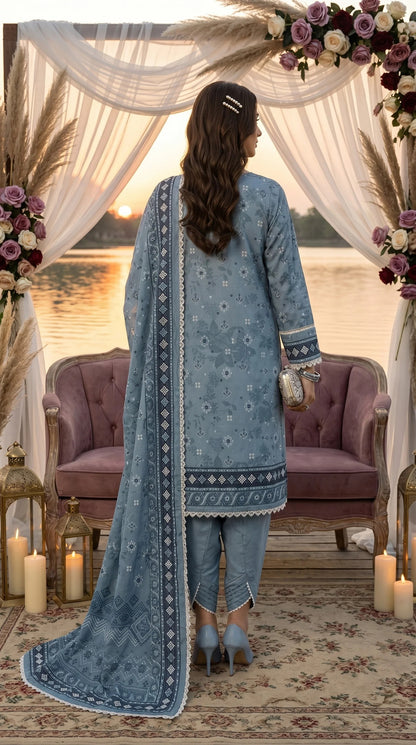 Printed Lawn Unstitched 3PC-ZR206