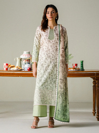 Unstitched 3PC Embroidered Lawn-ZR080