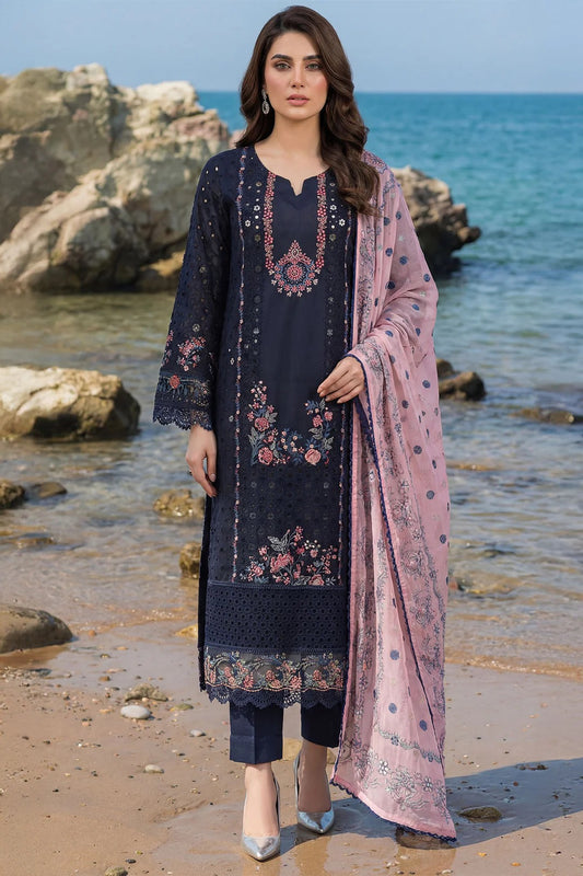 Embroidered Lawn Unstitched Suit - 3PC