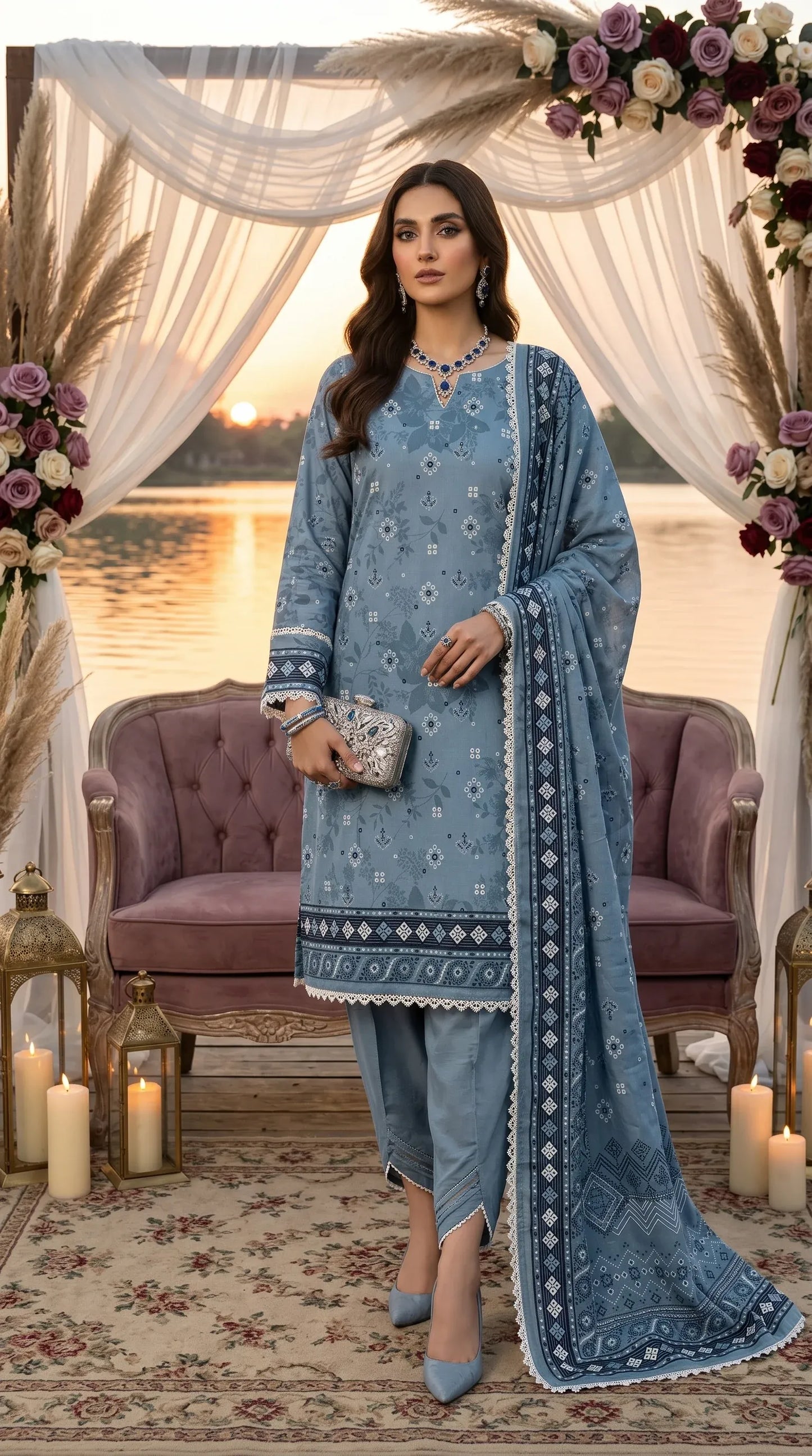 Printed Lawn Unstitched 3PC-ZR206
