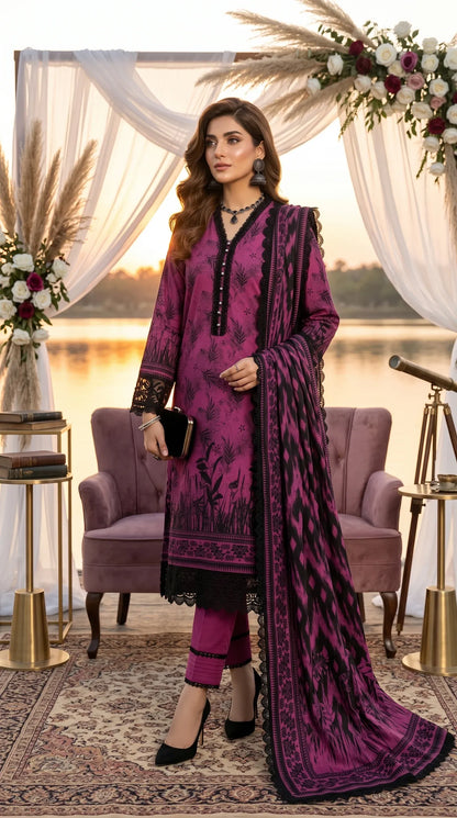 Printed Lawn Unstitched 3PC-ZR207