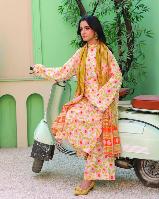 Printed Lawn 3PC-Stitched