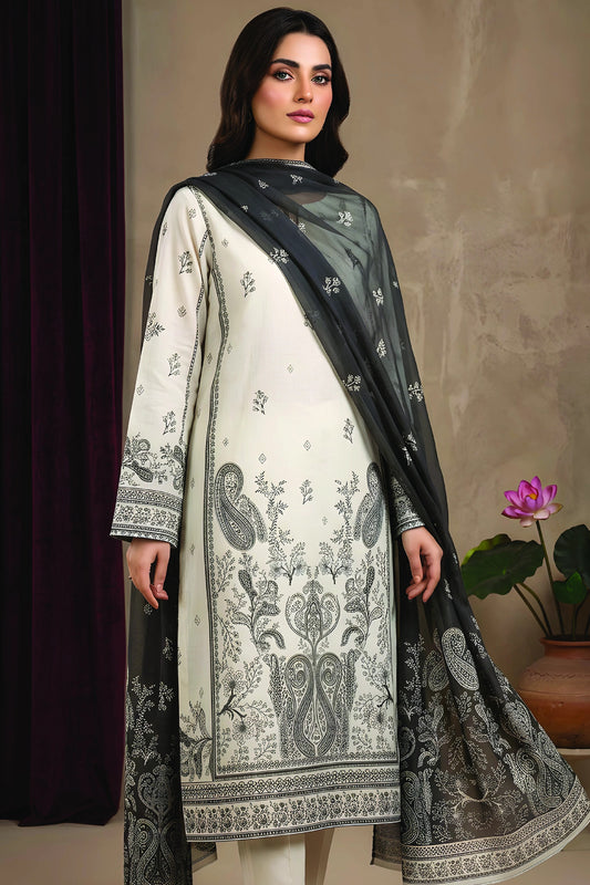 Digital Printed 3PC Lawn Suit-ZR119