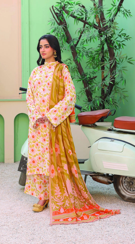 Printed Lawn 3PC-Stitched