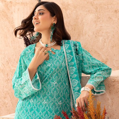 Embroidered Lawn 3PC Suit-ZR055