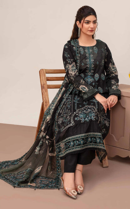 Embroidered Lawn 3PC Suit-ZR145
