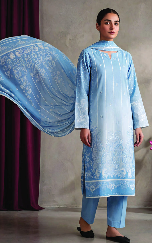 Digital Printed 3PC Lawn Suit-ZR120