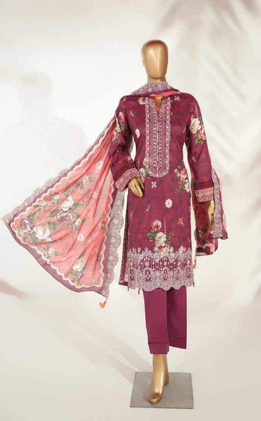 Embroidered Lawn 3PC Suit-ZR059