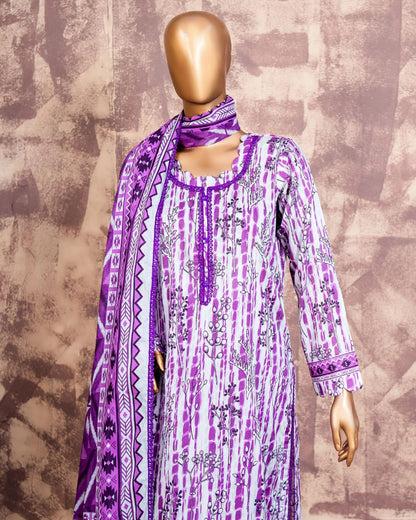 Printed Lawn 3PC Suit | Unstitched-ZR219